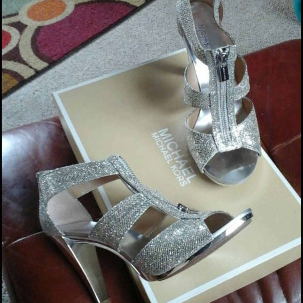 Michael Kors silver heels